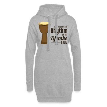 Djembé Player Drummer Music Drum Musicien - Sweat-shirt à capuche long Femme - gris chiné - Devant