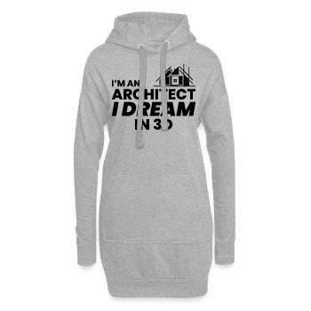 Architecte 3D Rêve Construction Architecture Drôle - Sweat-shirt à capuche long Femme - gris chiné - Devant