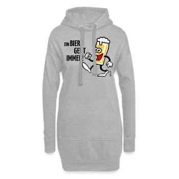 XEin Bier Geht Immer! (Bierchen Cartoon Smile 4C) - Hoodie-Kleid - Grau meliert - Vorne