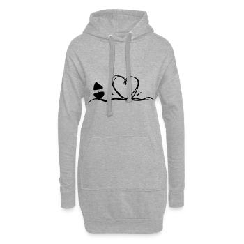herz wasser schwimmen boot - Hoodie-Kleid - Grau meliert - Vorne