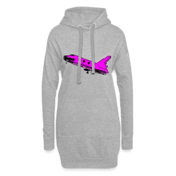 fusée rose voyage voyage fly fusée - Sweat-shirt à capuche long Femme - gris chiné - Devant