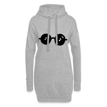 Lunettes de soleil grandes / lunettes de soleil - grandes - rondes - Sweat-shirt à capuche long Femme - gris chiné - Devant