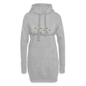 rette den Planeten bienen naturschutz Klimaschutz - Hoodie-Kleid - Grau meliert - Vorne