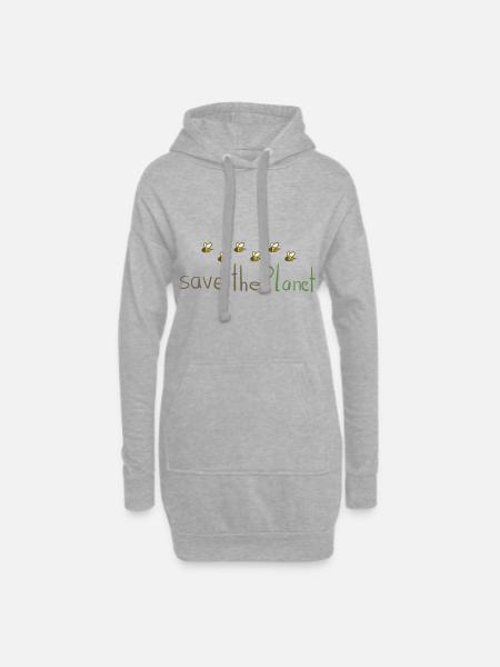 sauver la planète abeilles conservation de la nature protection du climat - Sweat-shirt à capuche long Femme - gris chiné
