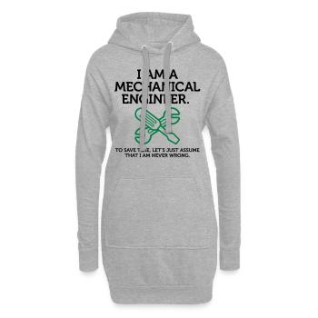 Je suis ingénieur et je ai toujours raison! - Sweat-shirt à capuche long Femme - gris chiné - Devant