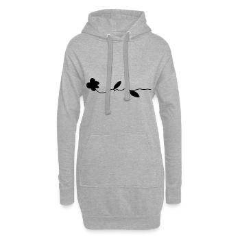 Fleur de rose symbole plante naturelle - Sweat-shirt à capuche long Femme - gris chiné - Devant