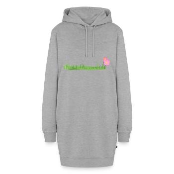 Floor Symbol Flower - Hoodie Dress - heather grey - Front