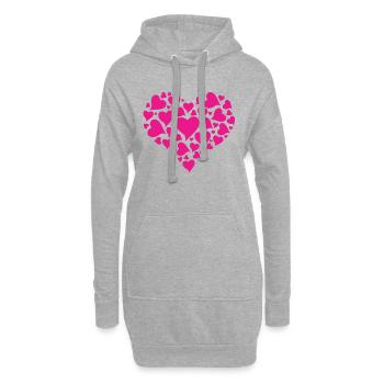 Saint-Valentin, Saint-Valentin, Saint-Valentin - Sweat-shirt à capuche long Femme - gris chiné - Devant