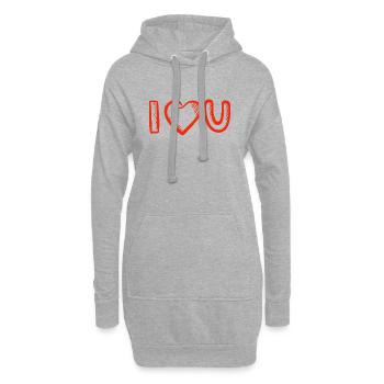 Valentinstag, Valentinstag, Valentinstag - Hoodie-Kleid - Grau meliert - Vorne