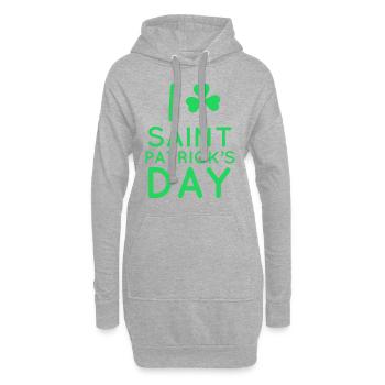 St Patricks Day, St Patricks Day, St Patricks Day - Sweat-shirt à capuche long Femme - gris chiné - Devant