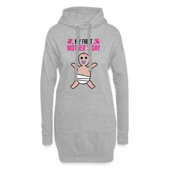 Fête des Mères, Fête des Mères, Fête des Mères, Fête des Mères - Sweat-shirt à capuche long Femme - gris chiné - Devant