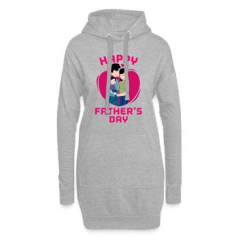 Fête des Pères, Fête des Pères, Fête des Pères, Fête des Pères - Sweat-shirt à capuche long Femme - gris chiné - Devant