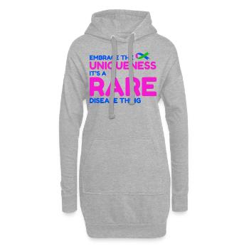 Une maladie rare unique en son genre : sensibiliser le public - Sweat-shirt à capuche long Femme - gris chiné - Devant