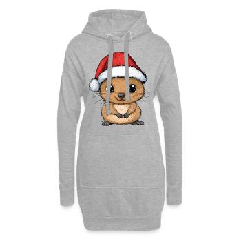 Quokka Noël Doux Mignon Noël Noël - Sweat-shirt à capuche long Femme - gris chiné - Devant