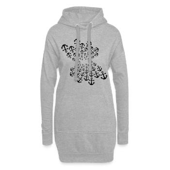 Ancre Idées Cadeaux Capitaine de bateau Voile - Sweat-shirt à capuche long Femme - gris chiné - Devant