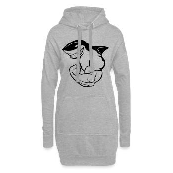 starker Hai - Hoodie-Kleid - Grau meliert - Vorne