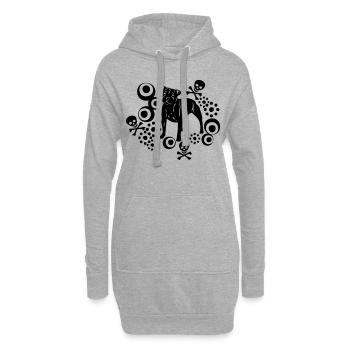 sbtart008_2 - Sweat-shirt à capuche long Femme - gris chiné - Devant
