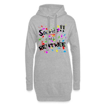Rentree 3 - Sweat-shirt à capuche long Femme - gris chiné - Devant