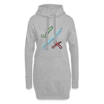 Richtig Falsch - Hoodie-Kleid - Grau meliert - Vorne