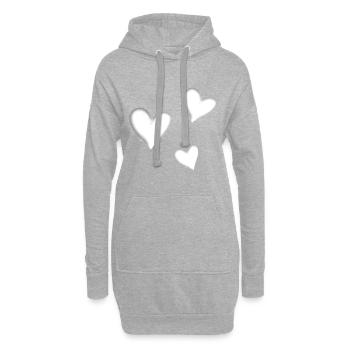 cœurs de cœur - Sweat-shirt à capuche long Femme - gris chiné - Devant