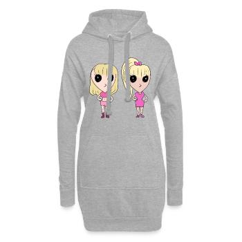 amis d’amitié - Sweat-shirt à capuche long Femme - gris chiné - Devant