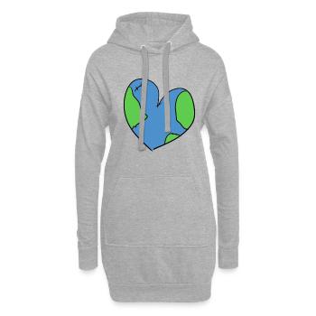 changement climatique cœur protection du climat climat terre - Sweat-shirt à capuche long Femme - gris chiné - Devant