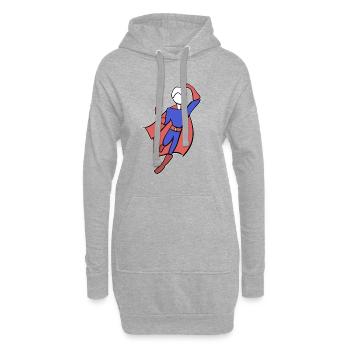 superheld held symbol mann retter - Hoodie-Kleid - Grau meliert - Vorne