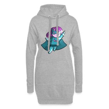 femme super-héroïne méchant méchant héroïne héroïne - Sweat-shirt à capuche long Femme - gris chiné - Devant
