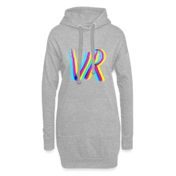 vr 3d effekt virtuelle realität gaming zocken - Hoodie-Kleid - Grau meliert - Vorne