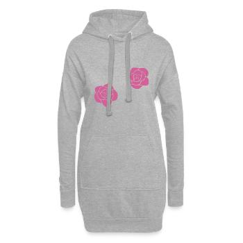fleurs rose fleur symbole plante rose - Sweat-shirt à capuche long Femme - gris chiné - Devant