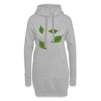 motif de symbole de feuilles vertes - Sweat-shirt à capuche long Femme - gris chiné - Devant