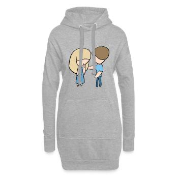 trösten helfen menschen hilfe zusammenhalt - Hoodie-Kleid - Grau meliert - Vorne