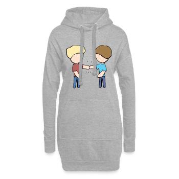 Buddies Friends Friendship Cohesion - Hoodie Dress - heather grey - Front