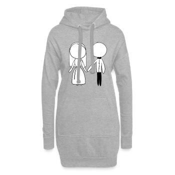 heirat braut bräutigam heiraten liebe - Hoodie-Kleid - Grau meliert - Vorne