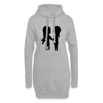 symbol freunde freundschaft frau dunkel - Hoodie-Kleid - Grau meliert - Vorne