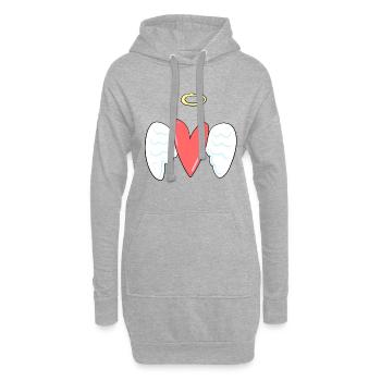 ange cœur rouge protéger l’amour anges gardiens anges - Sweat-shirt à capuche long Femme - gris chiné - Devant