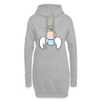 petit ange symbole protecteur de dessin animé - Sweat-shirt à capuche long Femme - gris chiné - Devant