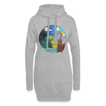 Paysage Castor Raton laveur Extérieur Amoureux de la nature - Sweat-shirt à capuche long Femme - gris chiné - Devant