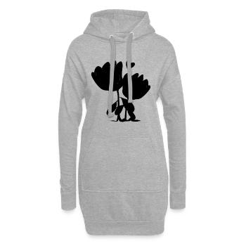 Fleurs Roses Symbole de la plante - Sweat-shirt à capuche long Femme - gris chiné - Devant