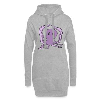 tanzender Oktopus lustig Tier Symbol - Hoodie-Kleid - Grau meliert - Vorne