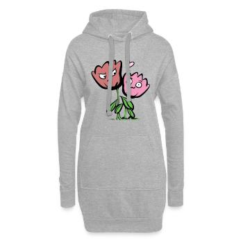 Blumen Freundschaft Pflanzen lustig Freunde - Hoodie-Kleid - Grau meliert - Vorne