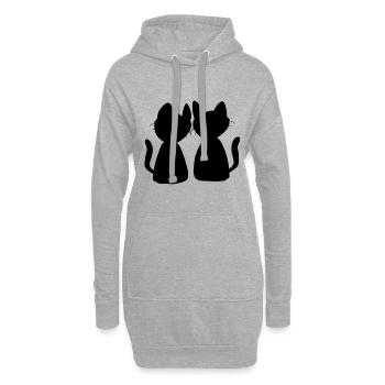 Katzen Freunde Tiere Symbol Katzenliebe - Hoodie-Kleid - Grau meliert - Vorne