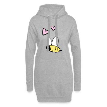 Biene Tier Symbol Herzen cartoon - Hoodie-Kleid - Grau meliert - Vorne