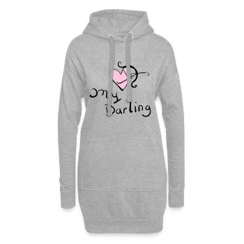 mein Liebling pfeil herz liebe symbol - Hoodie-Kleid - Grau meliert - Vorne