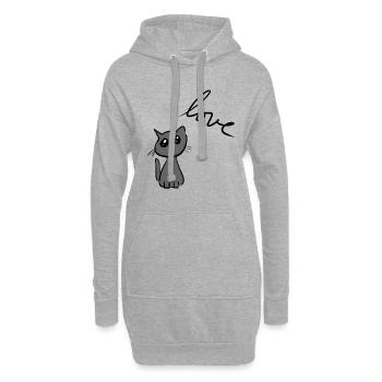 Katzen liebe Tiere süß Haustier klein - Hoodie-Kleid - Grau meliert - Vorne