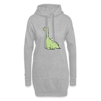 dinosaurier grün tier - Hoodie-Kleid - Grau meliert - Vorne
