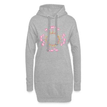 kreis natur blumen rosen rosa - Hoodie-Kleid - Grau meliert - Vorne
