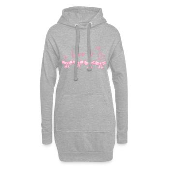Je t’aime coeur conception de ligne de broyage - Sweat-shirt à capuche long Femme - gris chiné - Devant