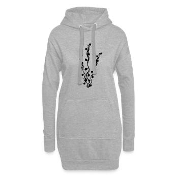 Symbole de la plante Nature Branches Feuilles - Sweat-shirt à capuche long Femme - gris chiné - Devant