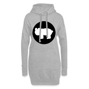 Symbole animal de l’ours circulaire - Sweat-shirt à capuche long Femme - gris chiné - Devant